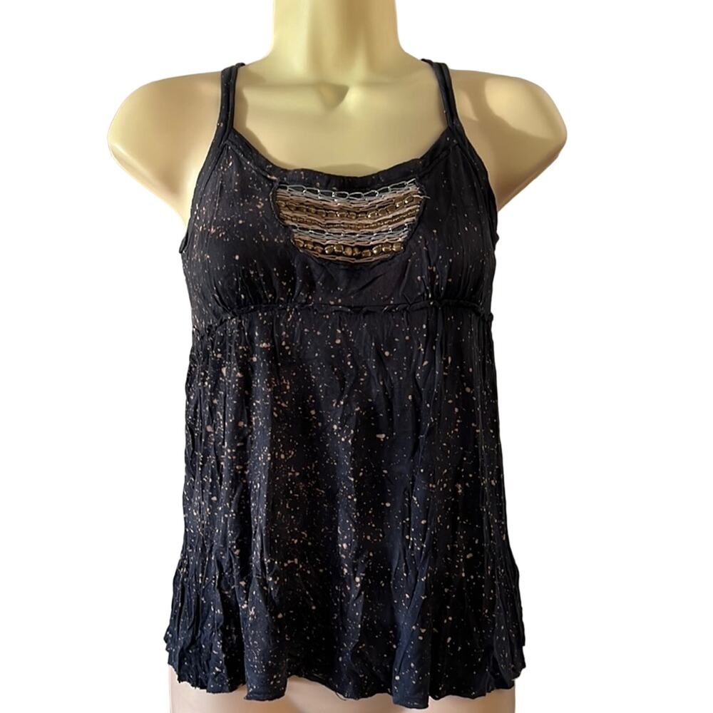 Guess Juniors size S Embellished Knit Camisole Tank Top Boho Y2K